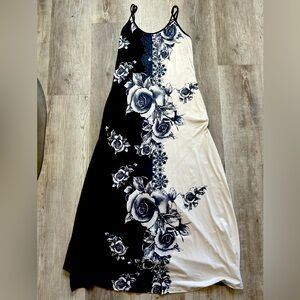 Modlily | Dresses | Floral Black And White Maxi Dress | Poshmark
